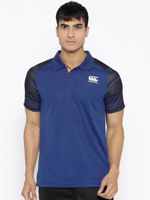 

Canterbury Men Blue VapoDri Graphic Solid Polo Collar T-shirt