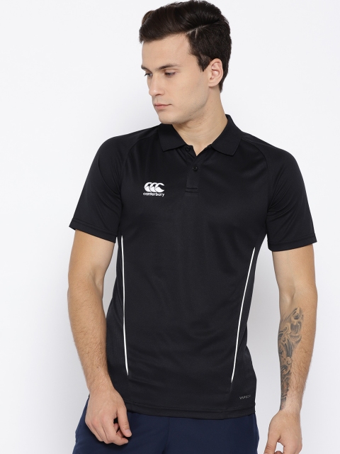 

Canterbury Men Black Team Dry Senior Solid Polo Collar T-shirt