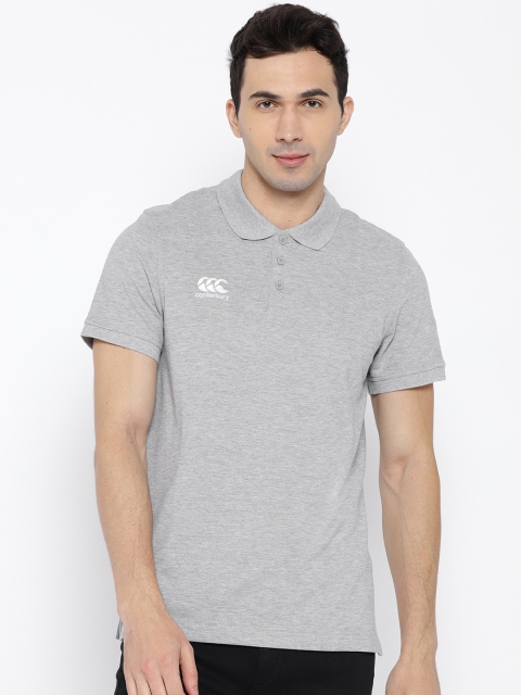 

Canterbury Men Grey Melange Waimak Solid Polo Collar T-shirt