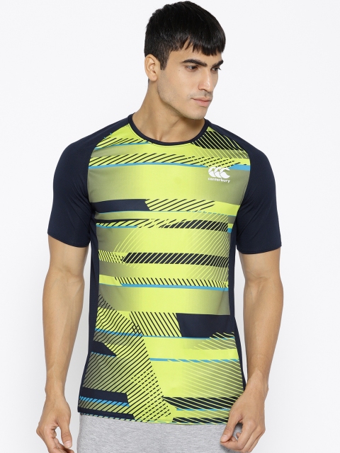 

Canterbury Men Navy Blue and Lime Green Vapodry+Superlight T-shirt