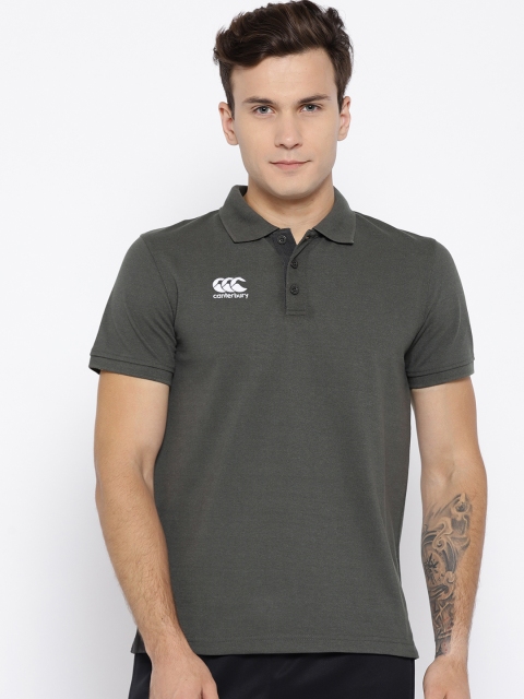 

Canterbury Men Charcoal Grey Waimak Solid Polo Collar T-shirt