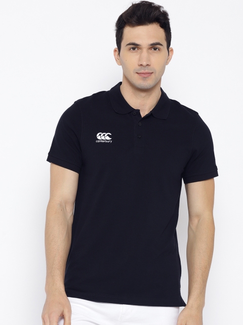 

Canterbury Men Navy Waimak Solid Polo Collar T-shirt, Navy blue