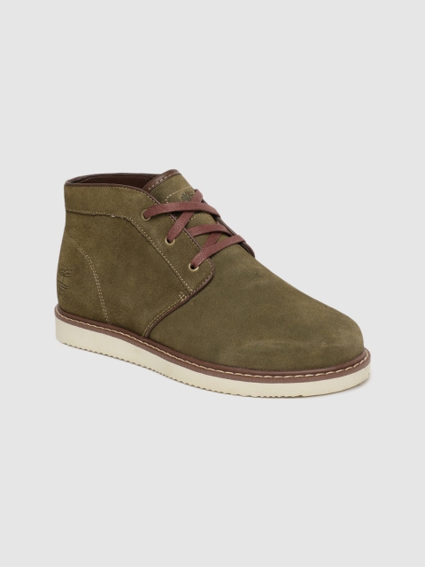 

Timberland Men Olive Green NEWMRKT CHUKKA Suede Mid-Top Flat Boots