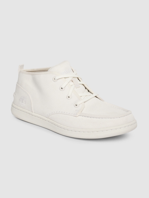 

Timberland Men White Solid NMKT CUP MTC FAB Mid-Top Sneakers