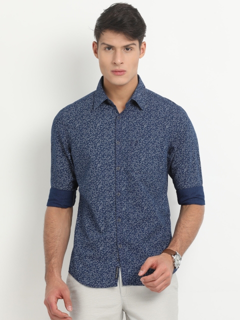 

Indian Terrain Men Blue Chiseled Slim Fit Printed Casual Shirt