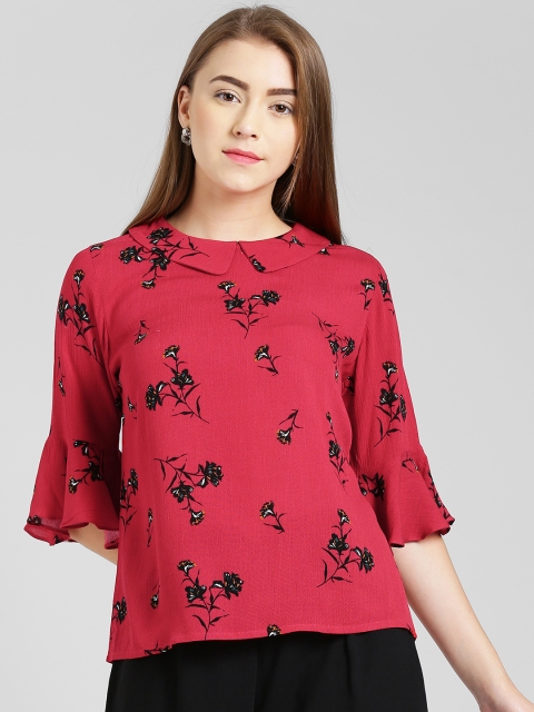 

Zink London Women Red Printed A-Line Top
