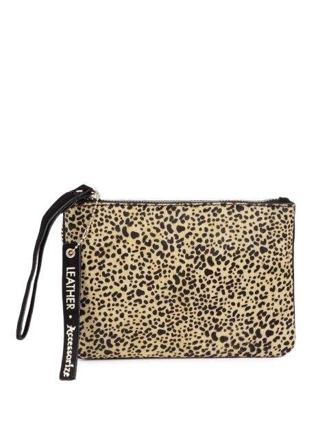 

Accessorize Black Printed Leather Clutch