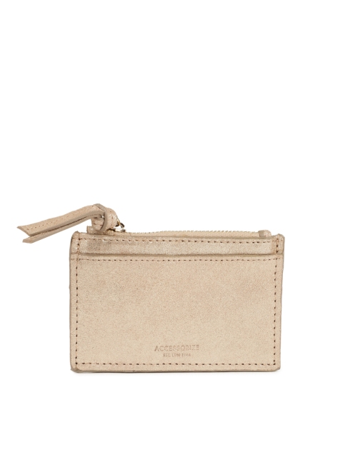

Accessorize Women Muted Gold Solid Card Holder