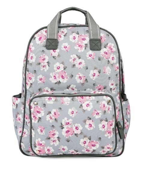 Accessorize Women Grey Floral Print Backpack