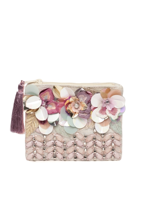 

Accessorize Beige Embellished & Tasseled Purse