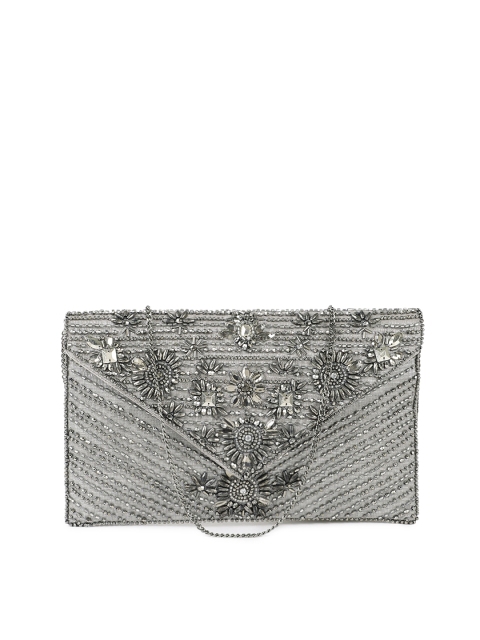 

Accessorize Silver-Toned Embellished Clutch