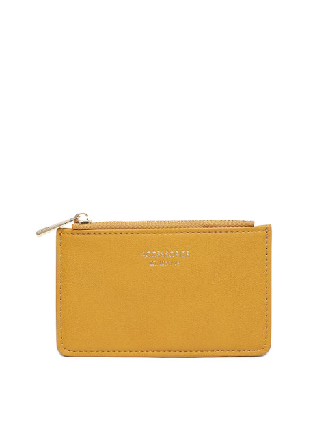 

Accessorize Women Mustard Solid Card Holder