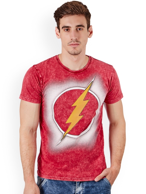 

Free Authority Men Red DC COMICS Printed Round Neck T-Shirt