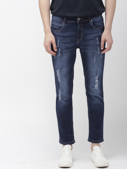 

Mast & Harbour Men Blue Tapered Fit Mid-Rise Mildly Distressed Stretchable Jeans