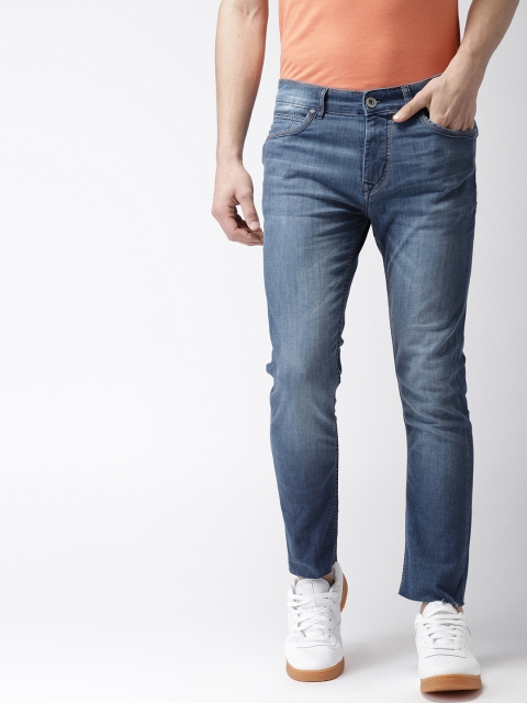 

Mast & Harbour Men Blue Skinny Fit Mid-Rise Mildly Distress Stretchable Jeans