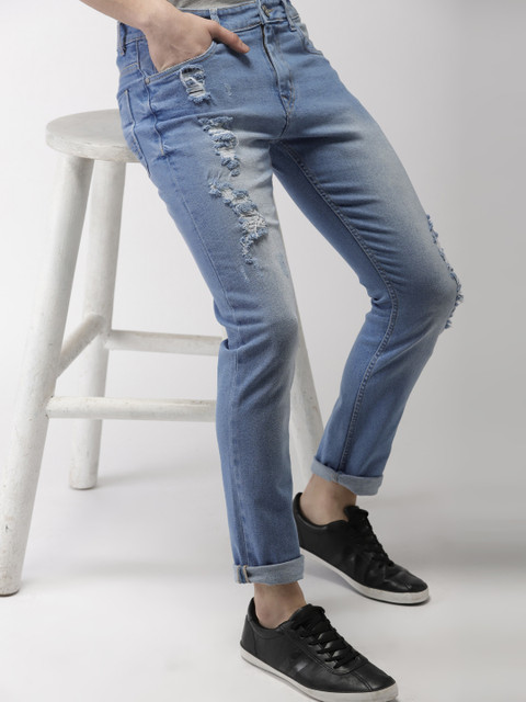

Mast & Harbour Men Blue Slim Fit Mid-Rise Mildly Distressed Stretchable Jeans