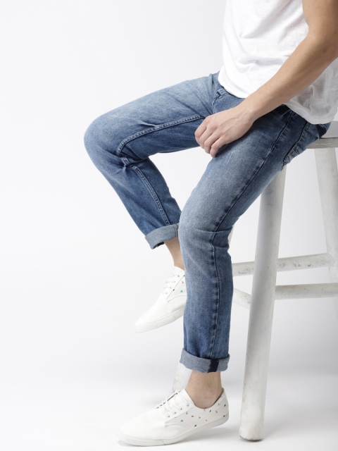 

Mast & Harbour Men Blue Slim Fit Mid-Rise Low Distress Stretchable Jeans