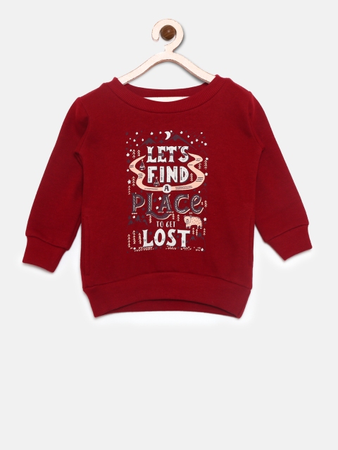 

Palm Tree Girls Maroon Printed Sweatshirt