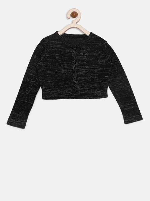 

Palm Tree Girls Black Self Design Cardigan