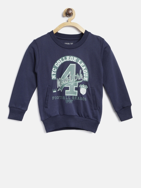 

Gini and Jony Boys Navy Blue Printed Sweatshirt