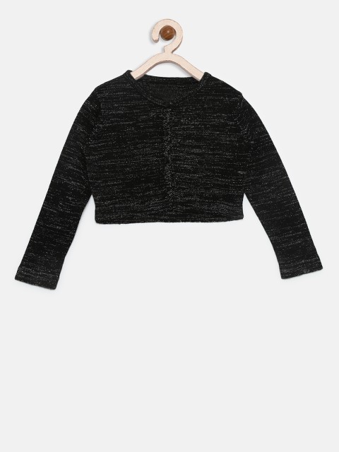 

Palm Tree Girls Black Self Design Cardigan
