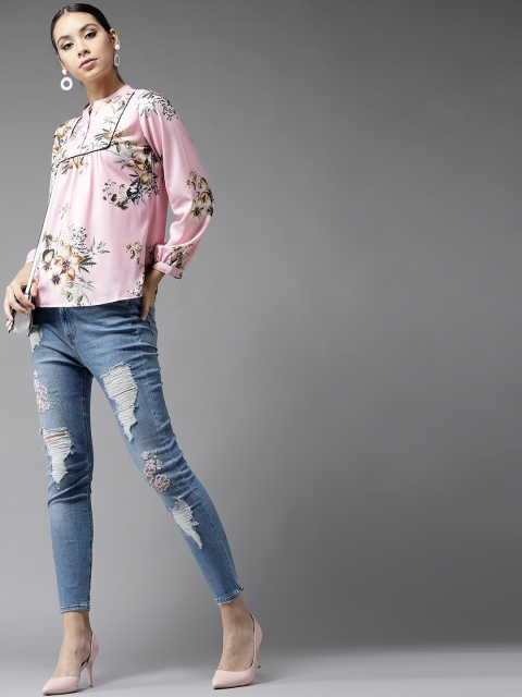 

Moda Rapido Women Pink Printed Top