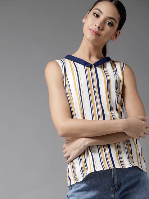 

Moda Rapido Women Off-White Striped Top