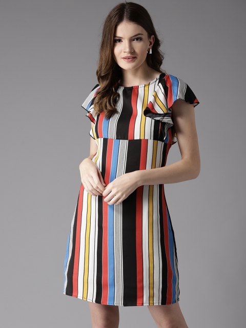 

Moda Rapido Women Black & Red Striped Empire Dress