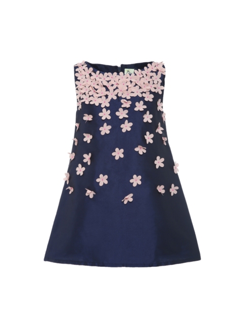 

A Little Fable Girls Navy Blue Embellished A-Line Dress