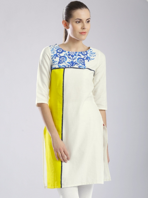 

W Off-White Printed Kurta