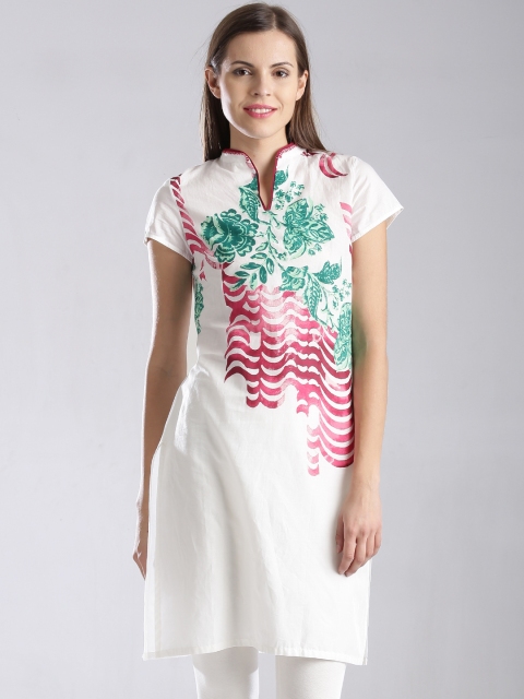 

W Off-White Printed Kurta