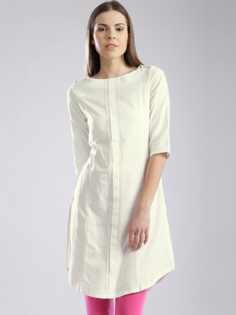 

W Off-White Panelled Kurta