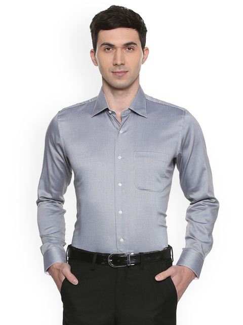 

Van Heusen Men Grey Slim Fit Self Design Formal Shirt