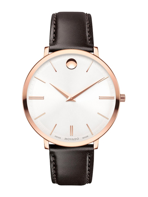 

MOVADO Women Silver-Toned Analogue Leather Ultra Slim Watch 607093