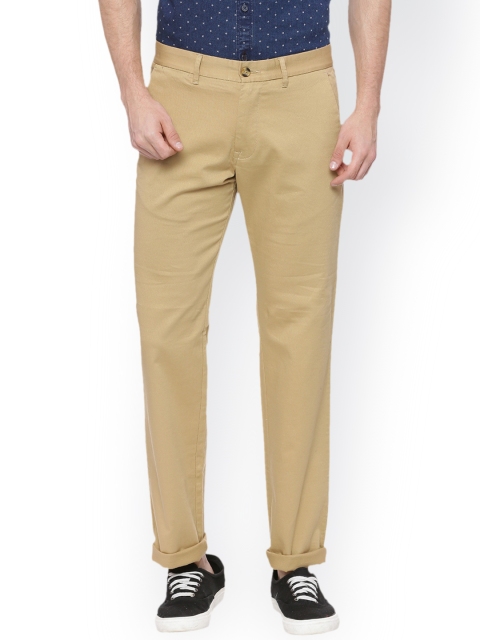 

Basics Men Khaki Solid Slim Fit Regular Trousers