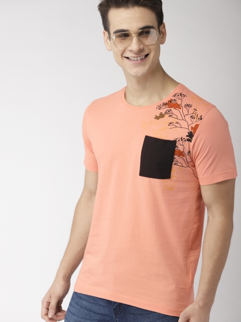 

Mast & Harbour Men Peach-Coloured Printed T-shirt
