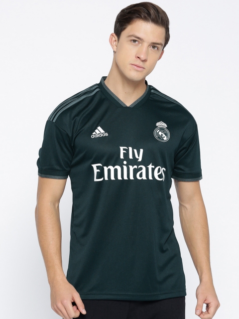 

ADIDAS Men Teal Green Printed Real Madrid Away Football Jersey