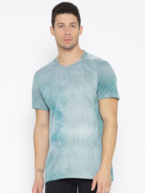 

ADIDAS Men Grey & Teal Green Dyed TKO Running T-shirt