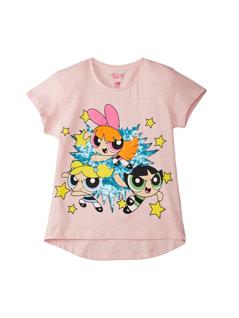 

Kids Ville Power Puff Girls featured Pink Tshirt for Girls