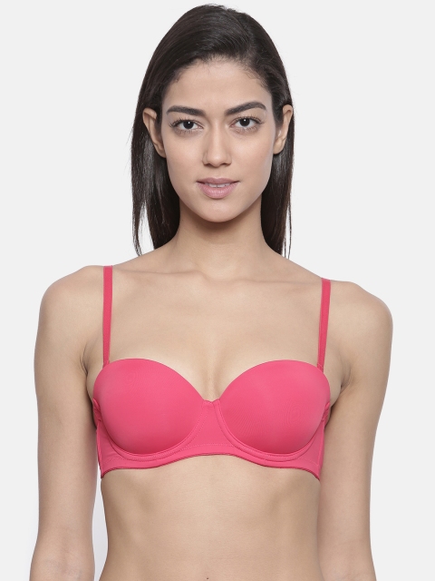 

Bitz Pink Solid Underwired Lightly Padded Balconette Bra EFX001