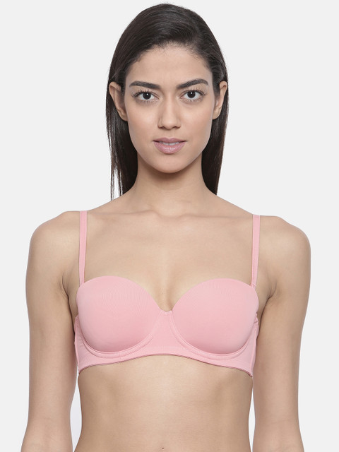 

Bitz Pink Solid Underwired Lightly Padded Balconette Bra EFX001
