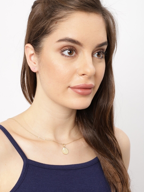 

Ayesha Women Gold-Toned Metal Chain With Round Libra Pendant