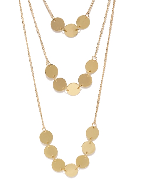 

Ayesha Women Gold Toned Circular Metal Layered Necklace