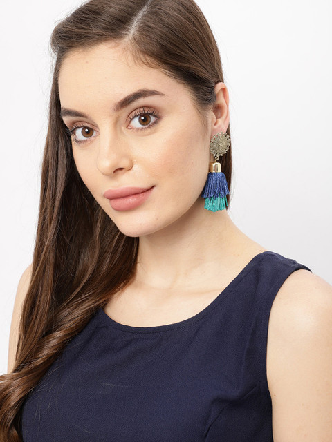 

Ayesha Blue & Green Contemporary Drop Earrings
