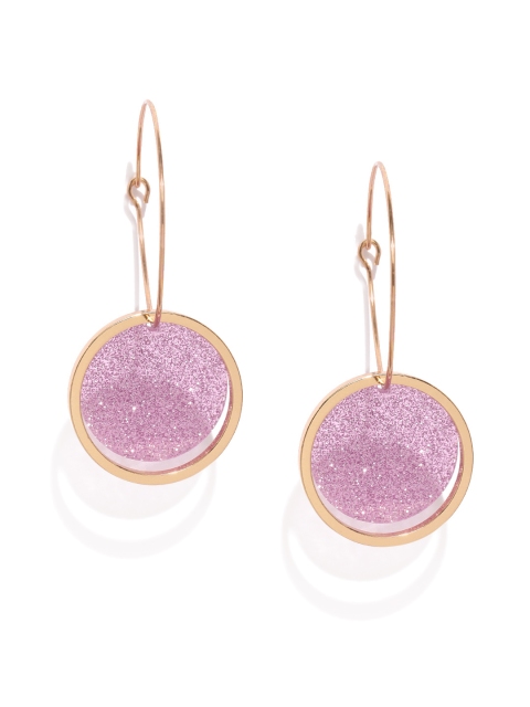 

Ayesha Purple & Gold-Toned Circular Hoop Earrings