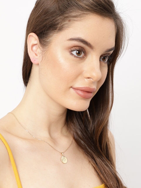 

Ayesha Women Gold-Toned Circular-Shaped Sagittarius Pendant With Chain