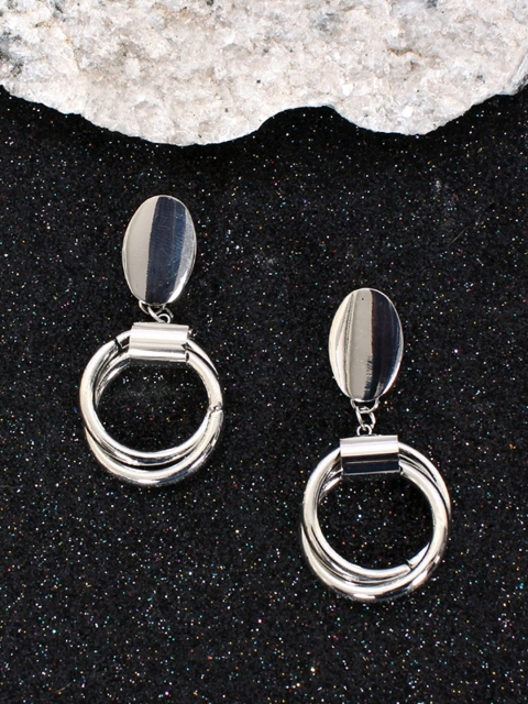 

Ayesha Silver-Toned Contemporary Drop Earrings