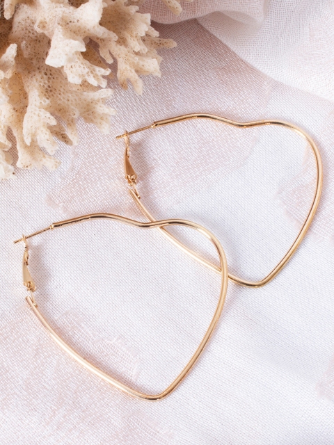 

Ayesha Gold-Toned Heart Shaped Hoop Earrings