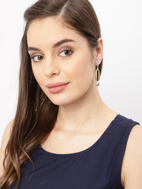 

Ayesha Rose Gold-Toned Twisted Hammered Drop Earrings