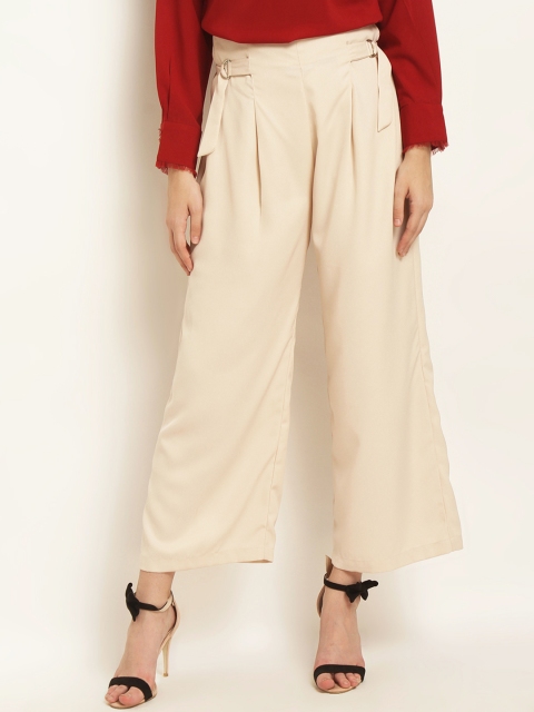 

Marie Claire Women Cream-Coloured Regular Fit Solid Culottes